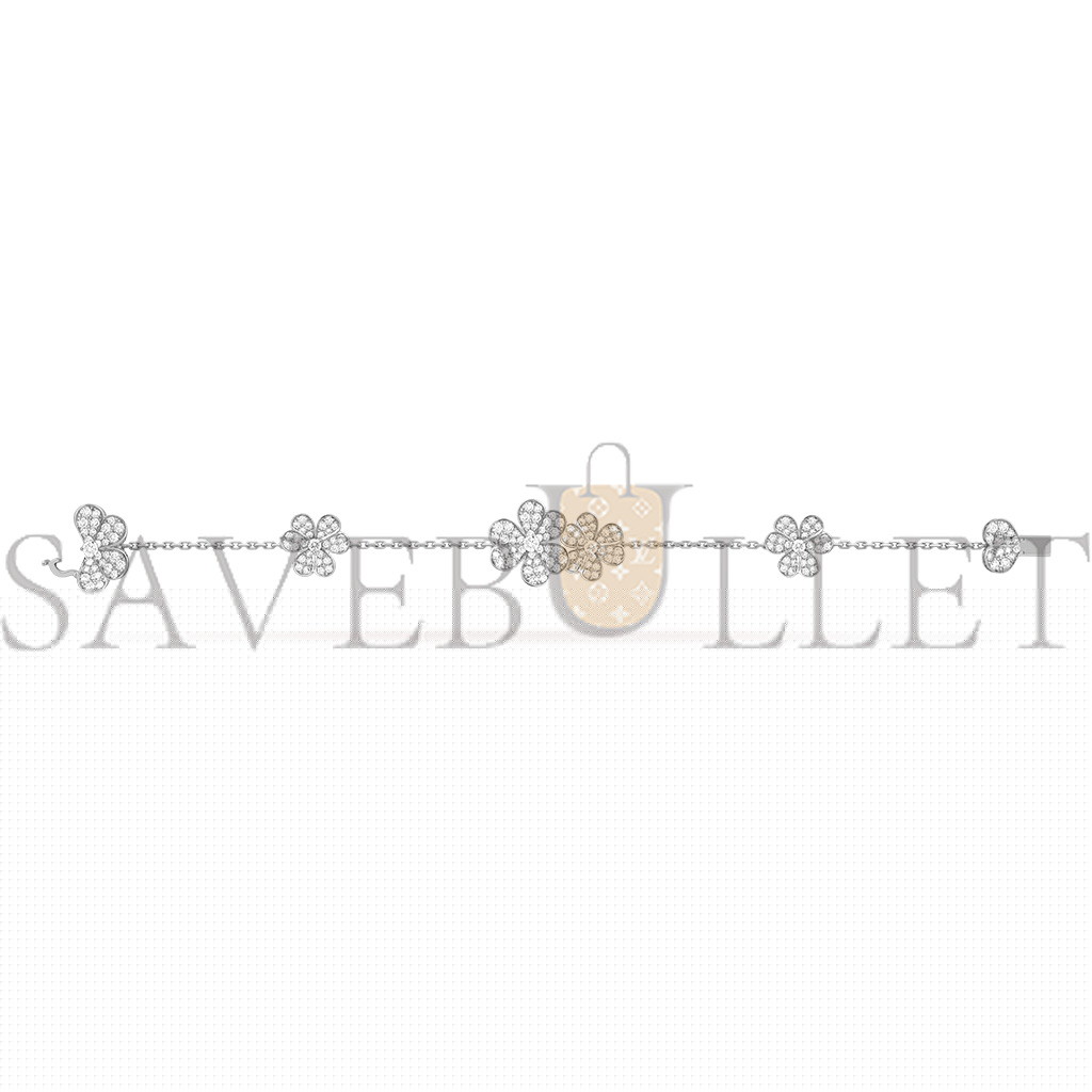 v*n cl*f arpels frivole bracelet, 5 flowers - white gold, Di*m*nd vcarp6l700